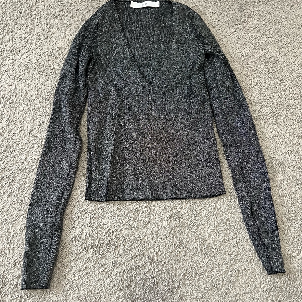 IRO sparkly Charcoal V-Neck Sweater